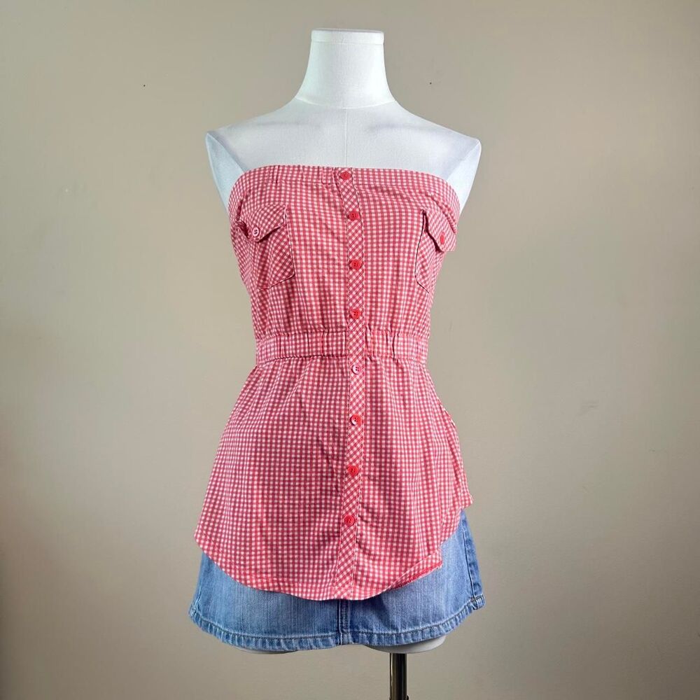Union Bay Red Plaid Tube Top